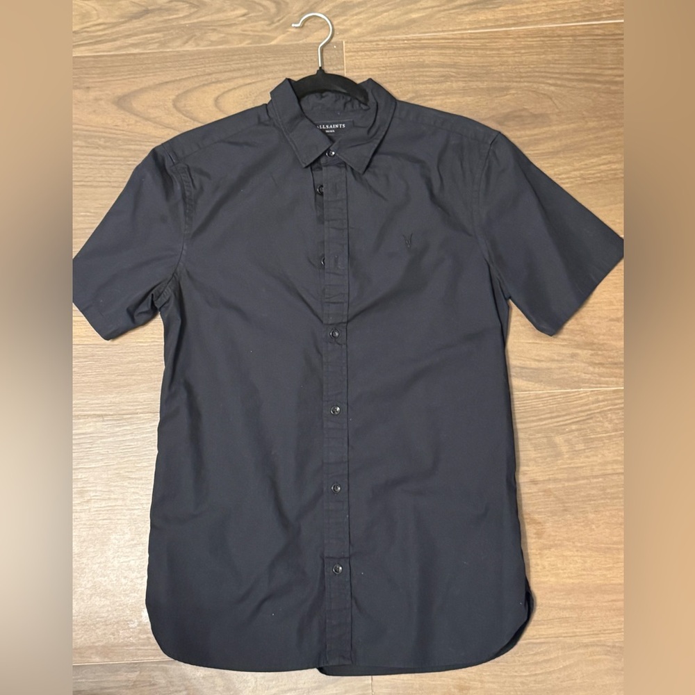 All Saints Men's Black Short Sleeve Shirt